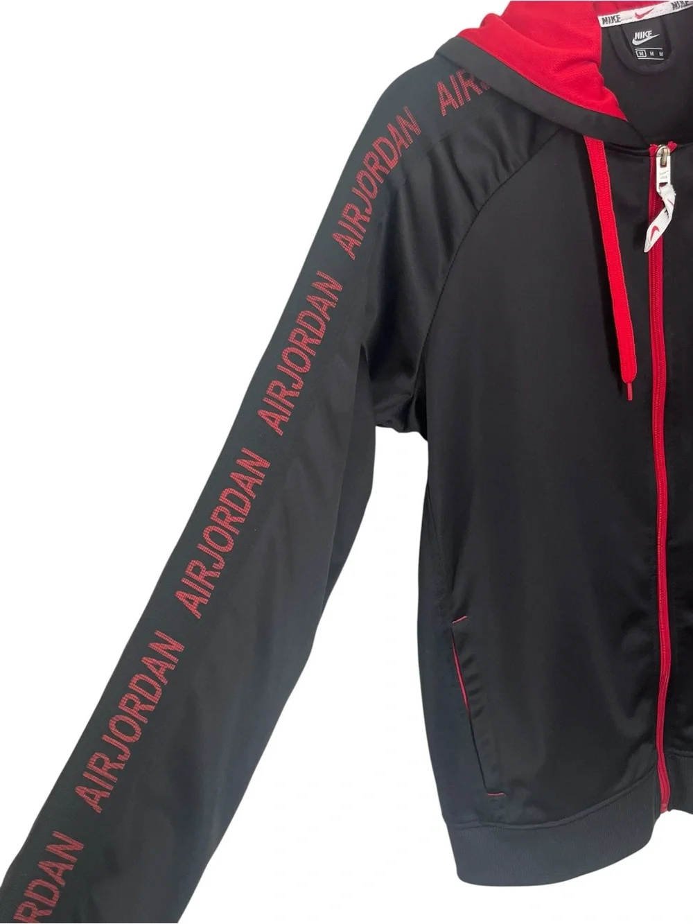 Nike Jordan Full Zip Jacket with Red Trim and Yellow Jumpman Logo Sz M